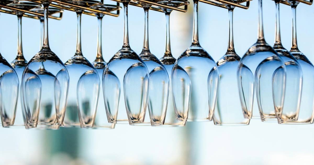 Wine glasses arranged for a tasting flight in Sonoma County